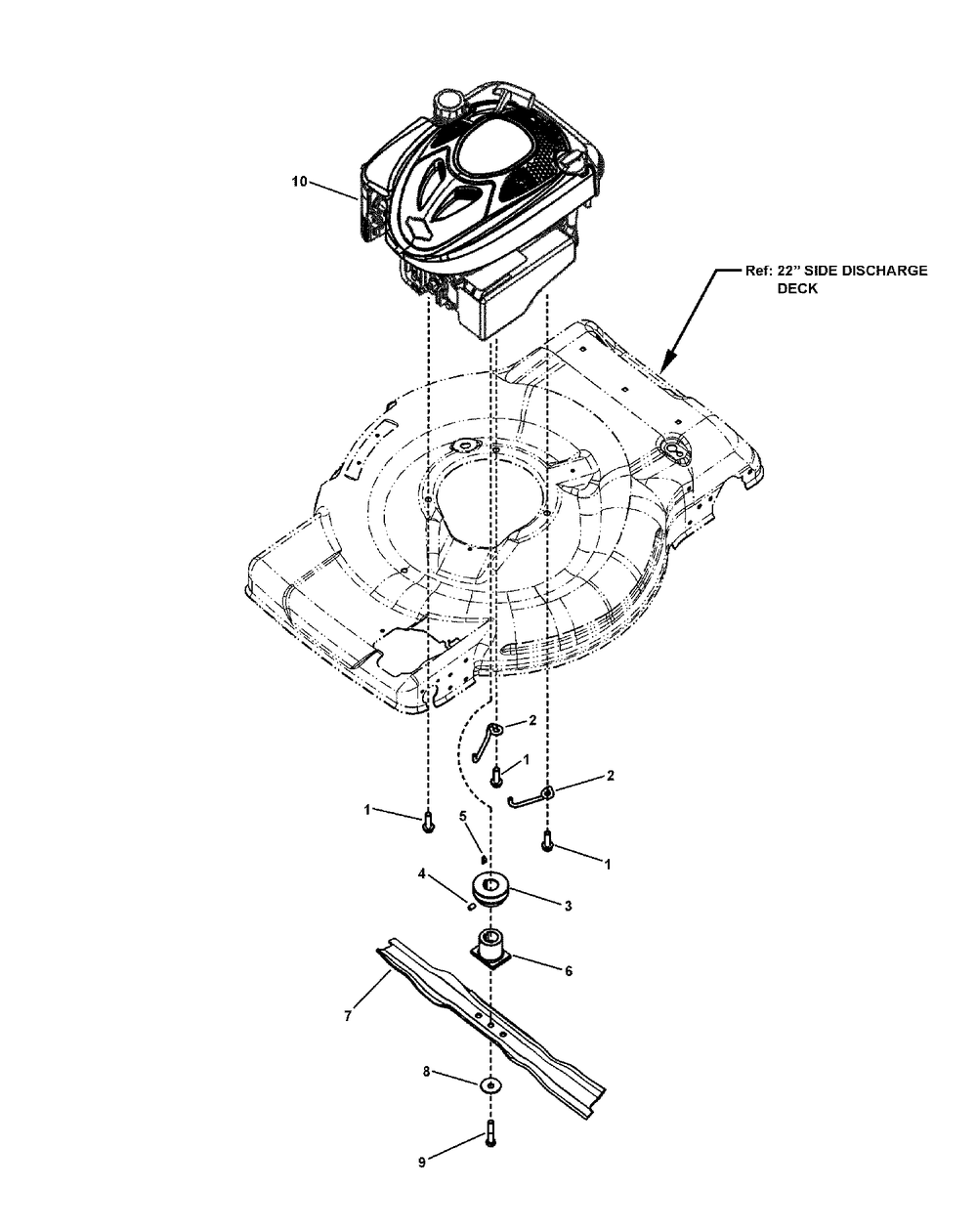 Engine Group Diagram and Parts List for 7800806-BTPV22675HWFC 2011 Briggs and Stratton Lawn Mower